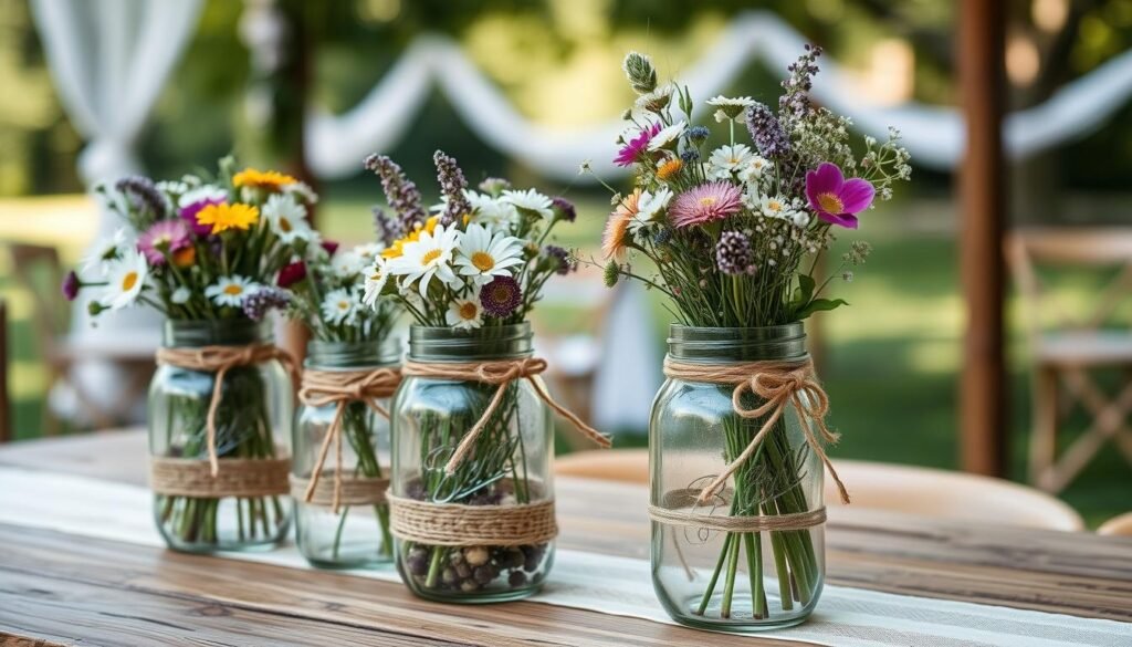 Mason Jar Wedding Centerpiece Inspiration.
