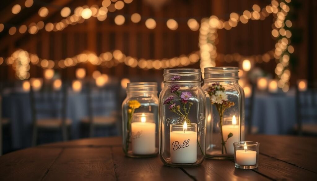 Mason jar candle centerpiece