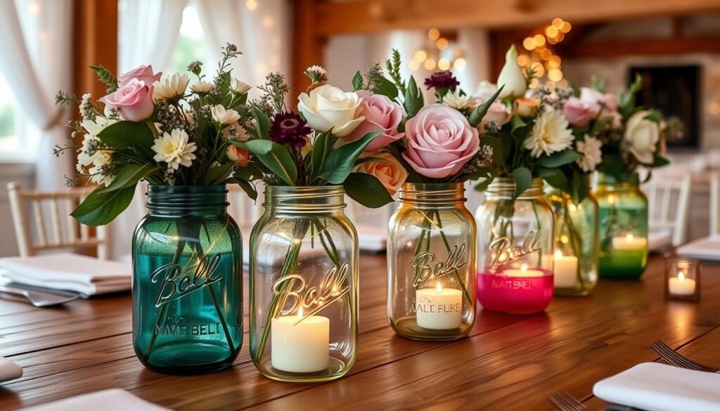 Ombre Mason Jar Centerpieces