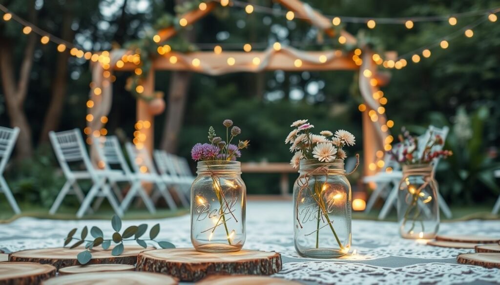 Rustic Mason Jar Wedding Decor