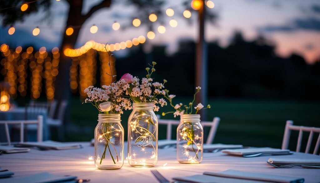 Twinkling Mason Jar Centerpiece