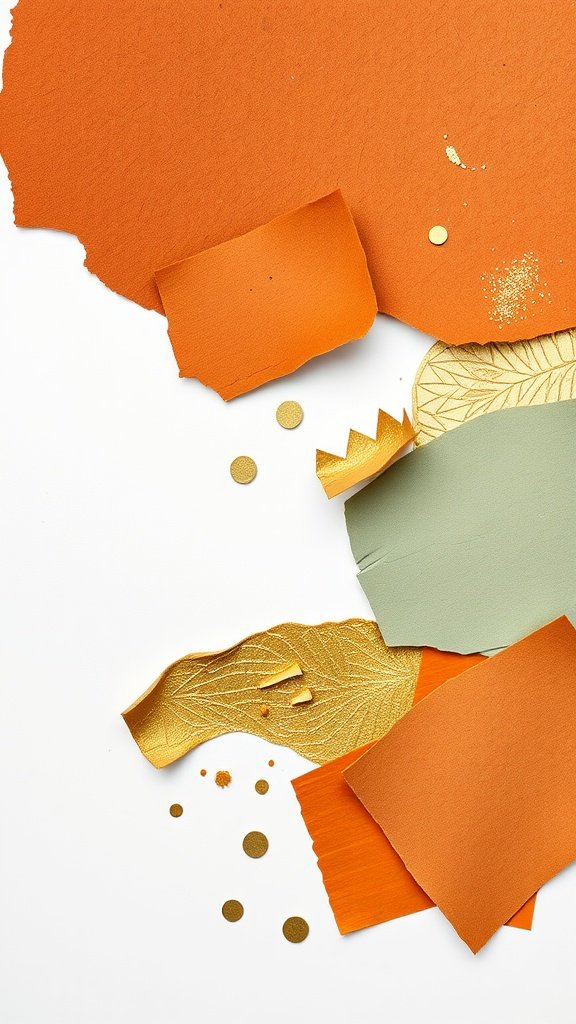 Color palette featuring terracotta, sage green, and gold elements