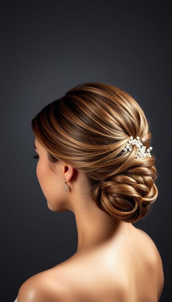 classic chignon wedding hairstyle