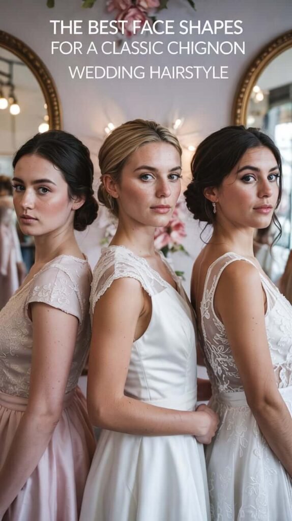 wedding updo face shape guide