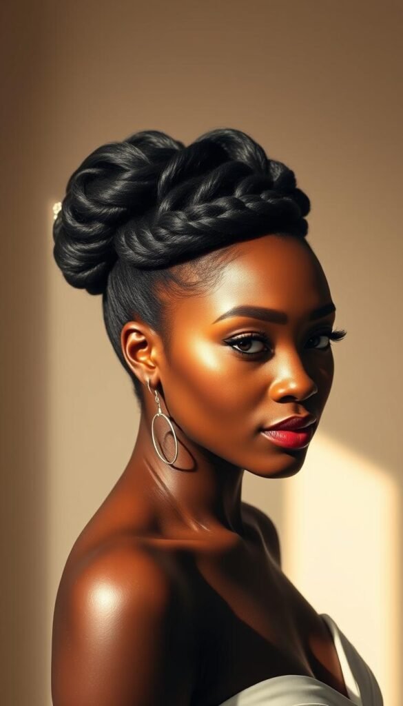 natural hair chignon for Black brides natural hair chignon for Black brides
